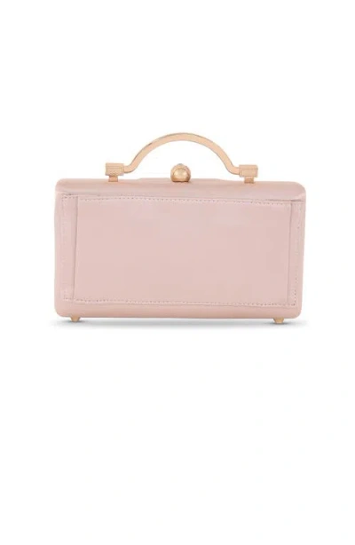 Jewel Badgley Mischka Emma Satin Minaudiere With Outer Pocket In Pink