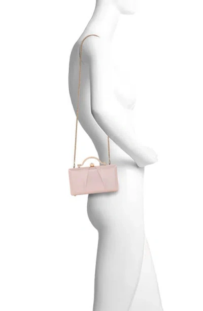 Jewel Badgley Mischka Emma Satin Minaudiere With Outer Pocket In Pink