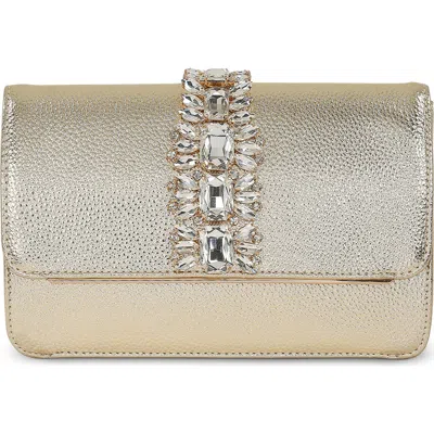 Jewel Badgley Mischka Lux Faux Leather Envelope Clutch In Gold