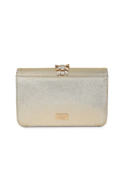 Jewel Badgley Mischka Lux Faux Leather Envelope Clutch In Gold