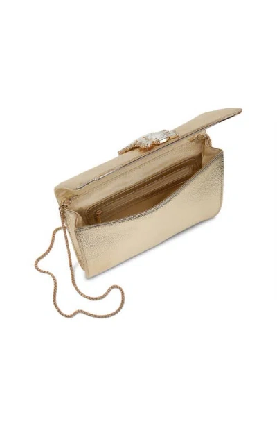 Jewel Badgley Mischka Lux Faux Leather Envelope Clutch In Gold