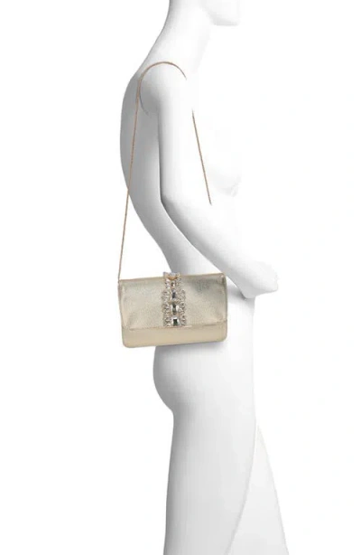 Jewel Badgley Mischka Lux Faux Leather Envelope Clutch In Gold