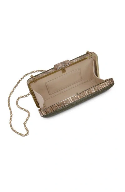 Badgley Mischka Evelyn Stingray Leather Minaudiere In Green