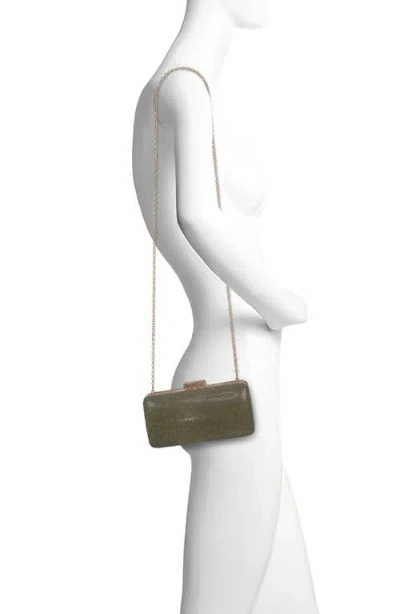 Badgley Mischka Evelyn Stingray Leather Minaudiere In Green