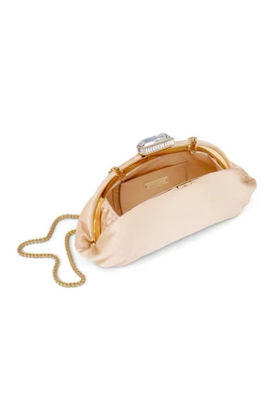 Badgley Mischka Leia Satin Pouch Clutch In Neutral