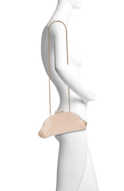 Badgley Mischka Leia Satin Pouch Clutch In Neutral