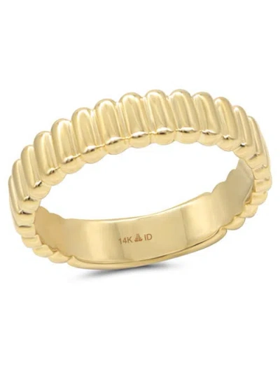 Devata Ribbed Band Ring In Gold