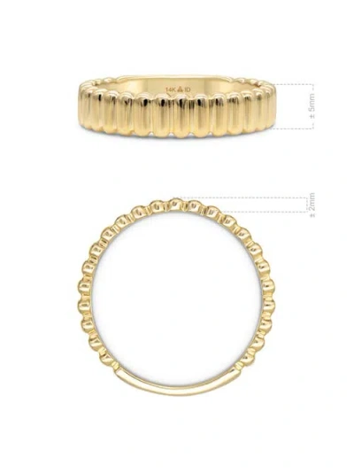 Devata Ribbed Band Ring In Gold