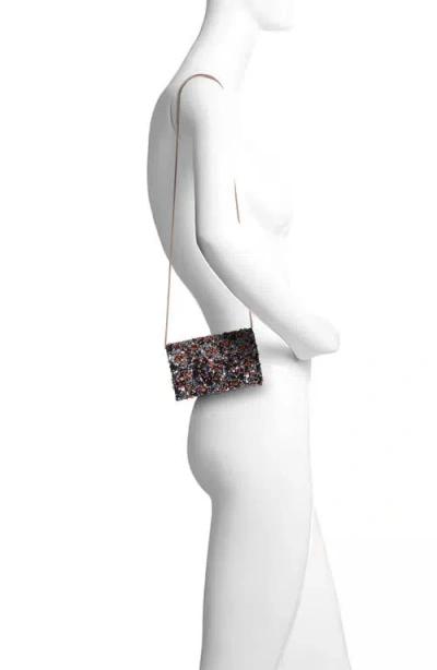 Jewel Badgley Mischka Aurora Beaded Mini Trapezoid Clutch In Black