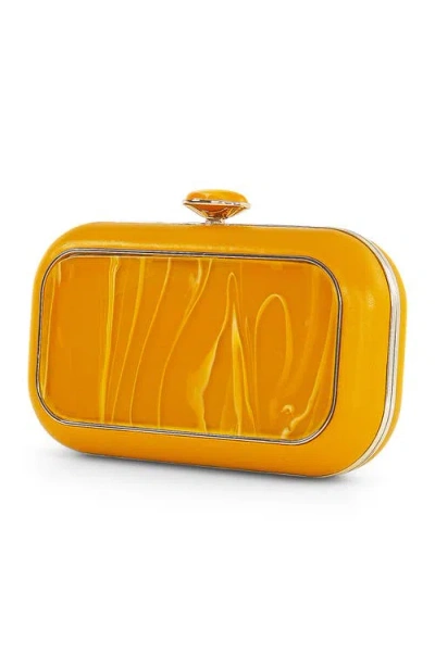 Badgley Mischka Jordan Acrylic Medallion Minaudiere In Transparent