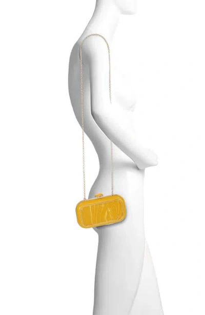 Badgley Mischka Jordan Acrylic Medallion Minaudiere In Transparent