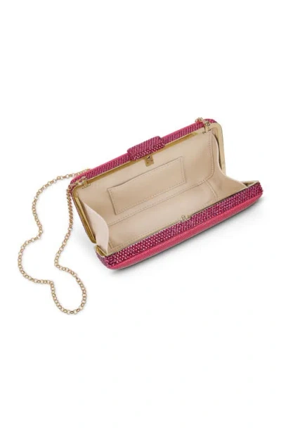 Badgley Mischka Evelyn Stingray Leather Minaudiere In Pink