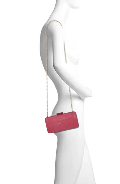 Badgley Mischka Evelyn Stingray Leather Minaudiere In Pink