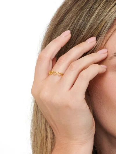 Devata Open Heart Eternity Ring In Gold