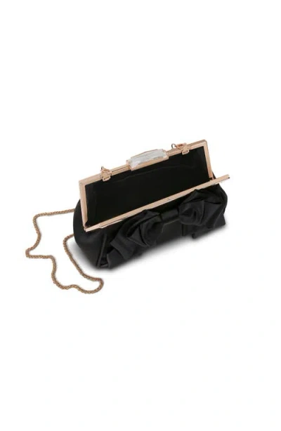 Jewel Badgley Mischka Mae Bow Pouch Clutch In Black