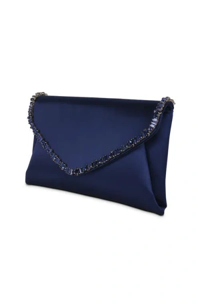 Jewel Badgley Mischka Mika Mix Crystal Neckline Envelope In Blue