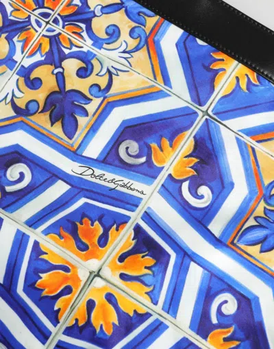 Dolce & Gabbana Multicolor Maiolica Print Tote Shoulder Strap Bag In Multi