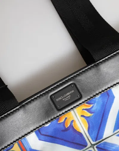 Dolce & Gabbana Multicolor Maiolica Print Tote Shoulder Strap Bag In Multi