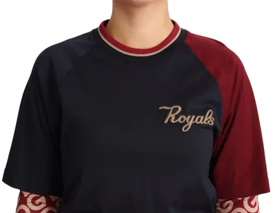 Dolce & Gabbana Multicolor Royals Crewneck Pullover Sweater In Multi