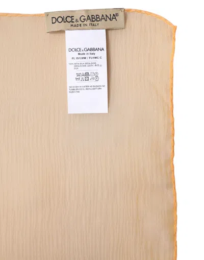 Dolce & Gabbana Orange Silk Rectangle Wrap Shawl Scarf In Orange