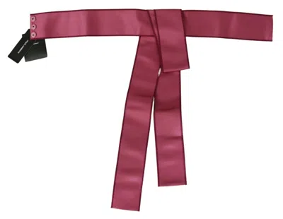 Dolce & Gabbana Pink 100% Silk 3 Button Closure Wide Waist Belt In Pink
