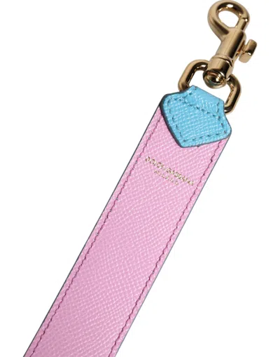 Dolce & Gabbana Pink Blue Leather Handle Bag Shoulder Women's Strap In Blue