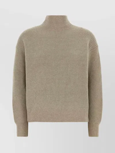 Calvin Klein Cappuccino Polyester Blend Sweater In Animal Print