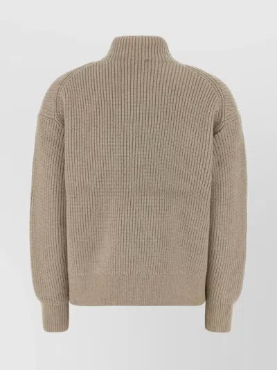 Calvin Klein Cappuccino Polyester Blend Sweater In Animal Print