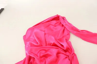 Pre-owned Dolce & Gabbana Pink Sheath Silk Bow Open Shoulder Women's Dress ()