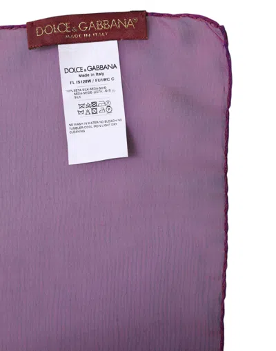 Dolce & Gabbana Purple Silk Rectangle Wrap Shawl Scarf In Pink