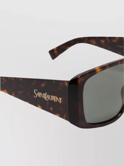 Saint Laurent Rectangular Tortoiseshell Sunglasses Dark Lenses In Brown