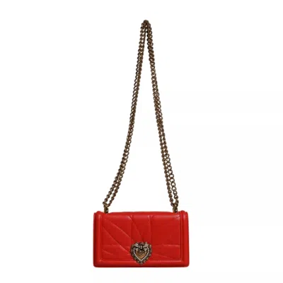 Pre-owned Dolce & Gabbana Red Quilted Devotion Crossbody 11 Pro Phone Case Women's Bag ()