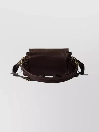 Prada Explore Medium Nappa Leather Shoulder With Flap Bags In Brown