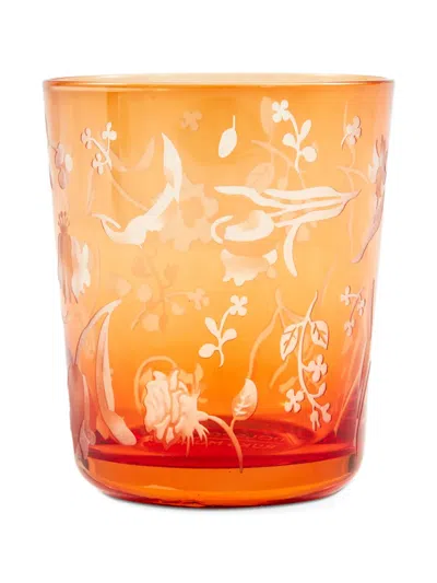 Polspotten Flower-engraved Tumblers In Orange