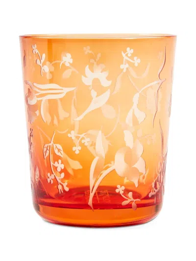 Polspotten Flower-engraved Tumblers In Orange