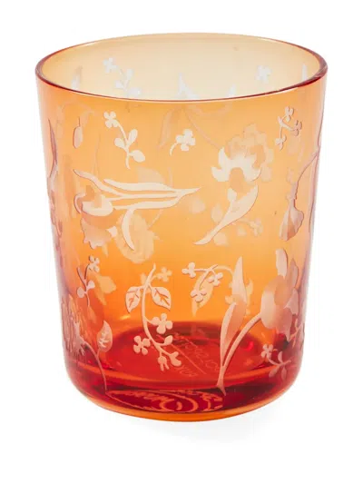 Polspotten Flower-engraved Tumblers In Orange