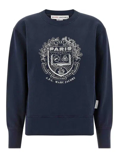 Apc The Mens Paris Crewneck Marc Jacobs In Blue