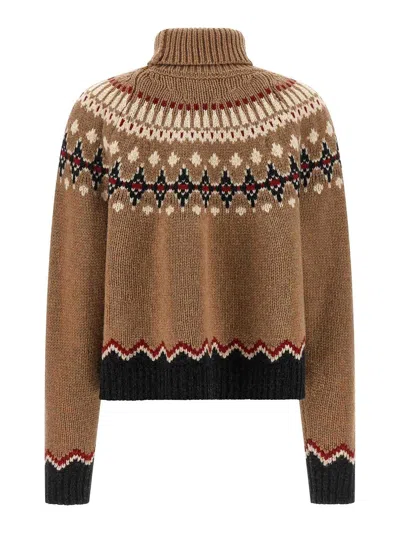 Alanui Sweet Winter Turtleneck Sweater In Brown
