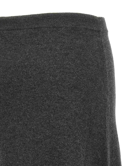 Balenciaga Long Grey Wool Skirt In Gray