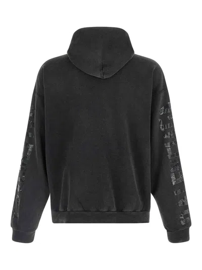 Balenciaga Men Transparent Tape Hoodie With Torn Pocket In Black
