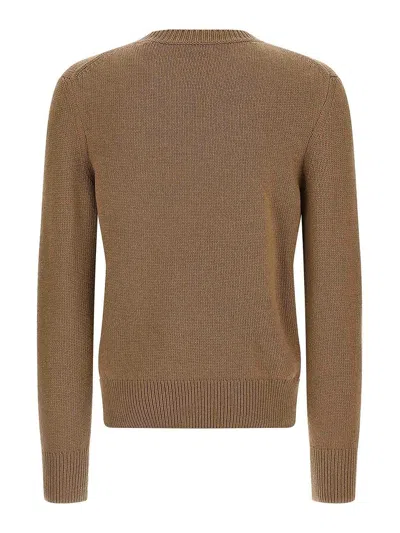 Burberry Wool And Cashmere Pullover With Ekd In Brown