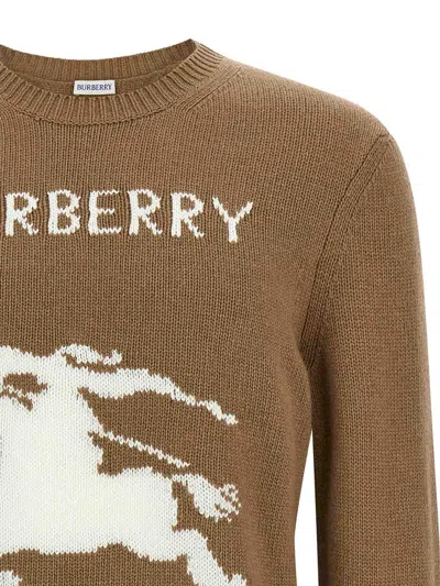 Burberry Wool And Cashmere Pullover With Ekd In Brown