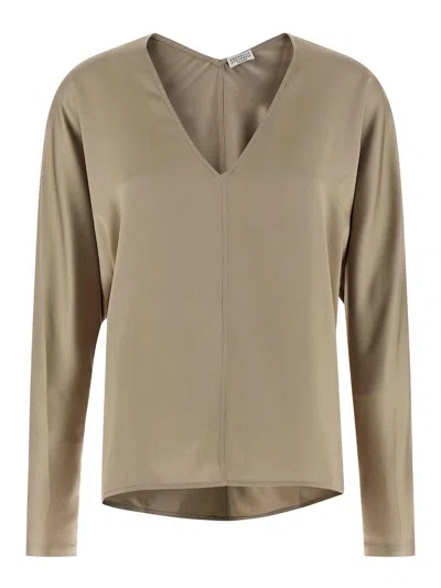 Brunello Cucinelli Blusa - Beis In Brown