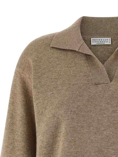 Brunello Cucinelli Polo - Beis In Brown