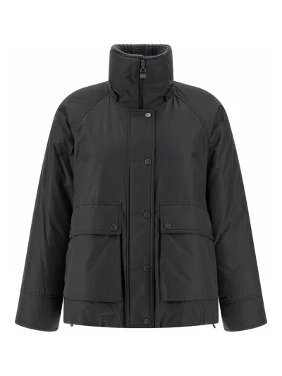Brunello Cucinelli Cashmere Neck Down Jacket In Black