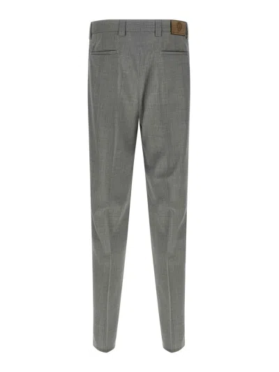 Brunello Cucinelli Grey Mlange Wool Pants In Gray