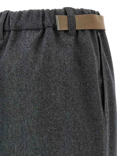 Brunello Cucinelli Fresh Wool Skirt In Gray