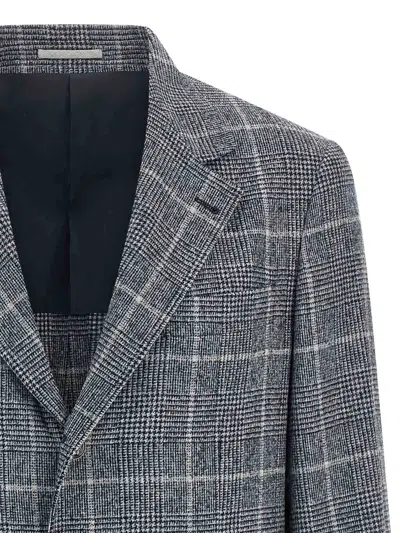 Brunello Cucinelli Notch Lapel Wool Jacket In Gray