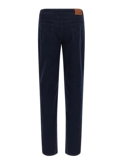 Brunello Cucinelli Corduroy Pants Blue In Blue