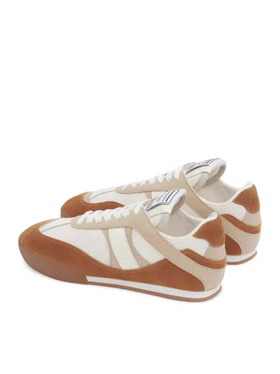 Chloé Kick Leather And Suede-trimmed Mesh Sneakers In Brown